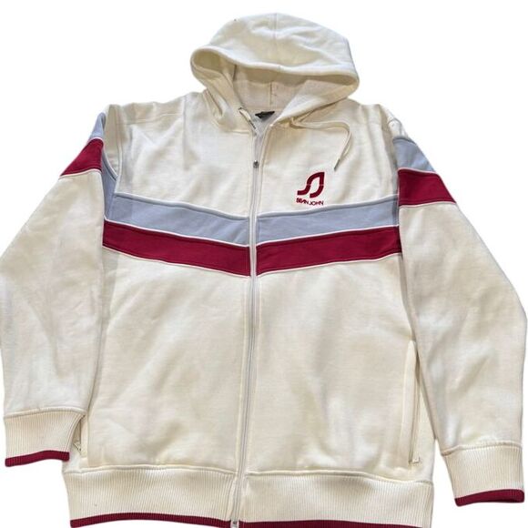 Sean John Vintage‎ Retro Zip-Up Hoodie Full Zip Y2K Striped Track Jacket |V1 - Picture 1 of 6
